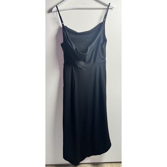Anthropologie Cowl Neck Strappy Black Smocked Bodycon Event Party Dress Sz S NEW - Picture 5 of 14